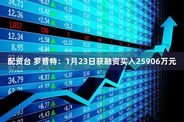 配资台 罗普特：1月23日获融资买入25906万元